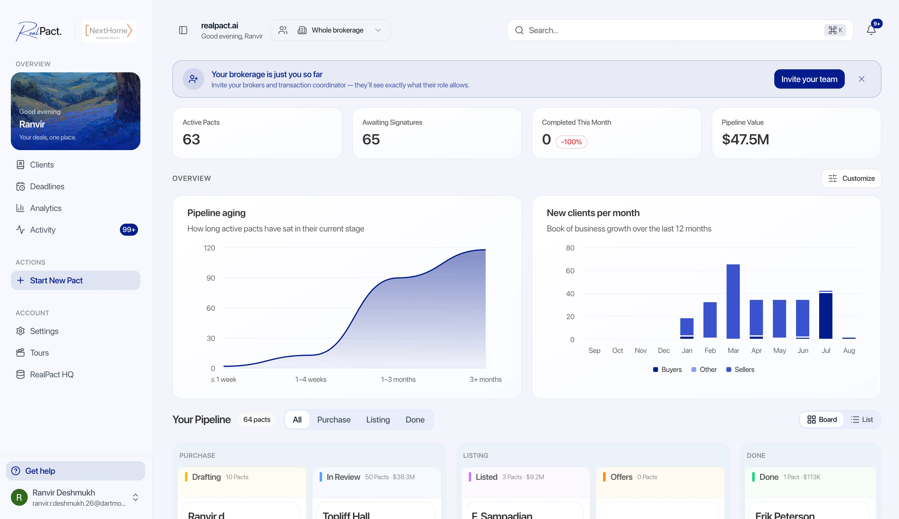 RealPact dashboard demo